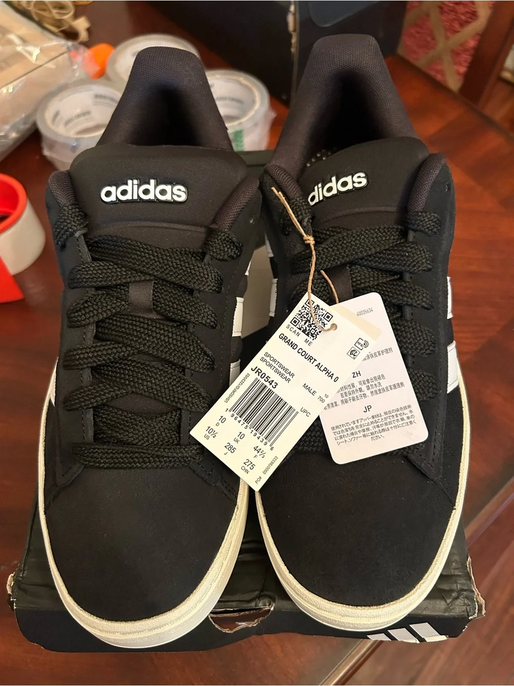 adidas Grand Court Alpha Men’s Sneakers - Black with White Midsole